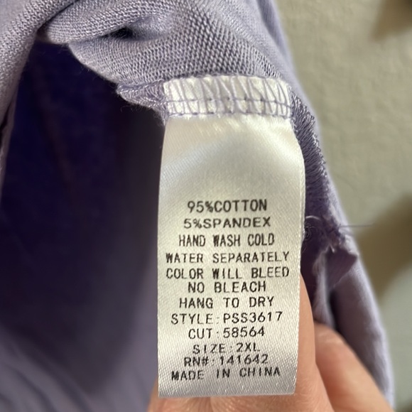 She + Sky pale dusty purple tee oversized stretch top new - Picture 6 of 6